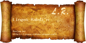 Linges Rabán névjegykártya
